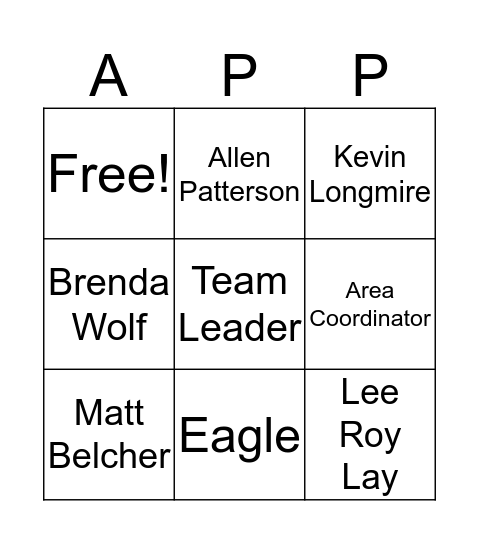 Appalachia Bingo Card