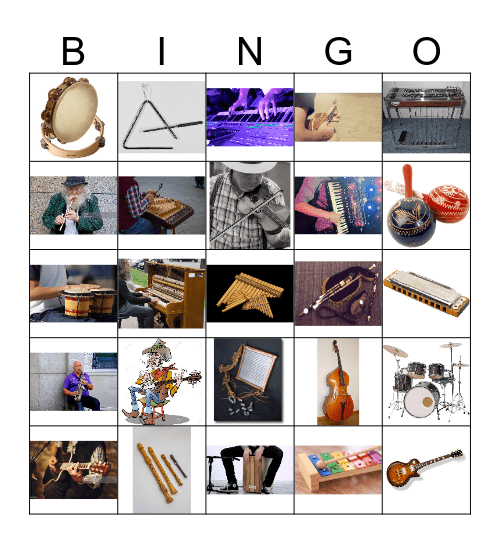 Musical Instruments Bingo Card