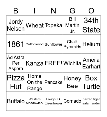 Kansas Day Bingo Card