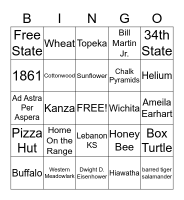 Kansas Day Bingo Card