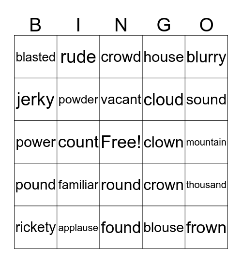 3rd grade, Lesson 9 Bingo Card
