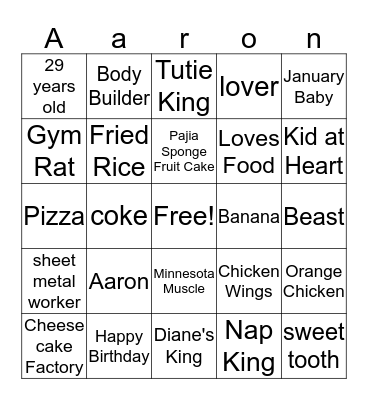 Happy Birthday  Bingo Card