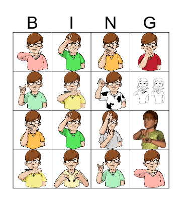Farm animals ASL Bingo Card