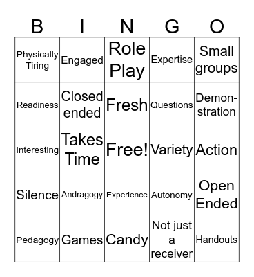 ENGAGING AUDIENCE Bingo Card