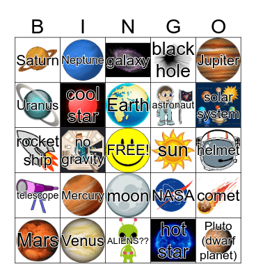 Outer Space! Bingo Card