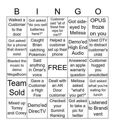 How's Your Friday? Bingo Card