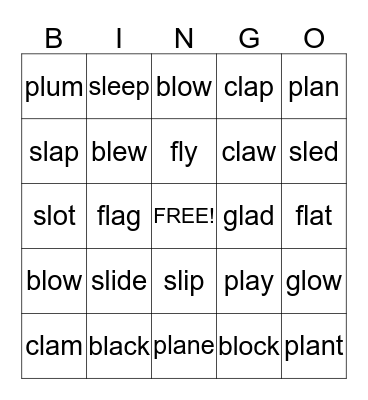 L Blend Bingo Card