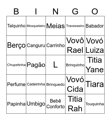 Louise Bingo Card