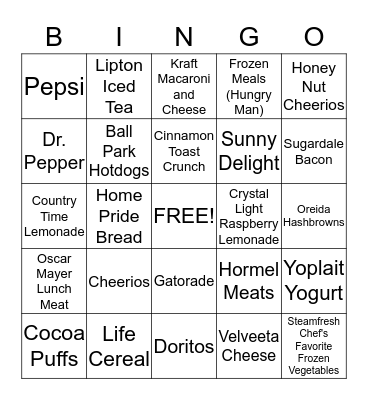 Foods with Phosphorus Additives to Avoid! Bingo Card