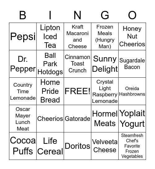 Foods with Phosphorus Additives to Avoid! Bingo Card