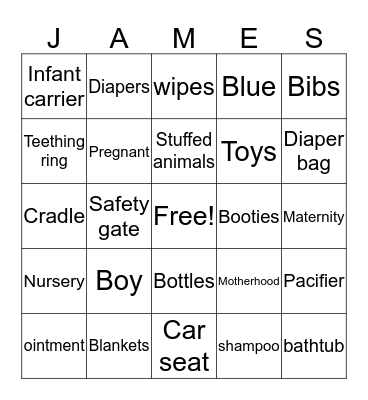 BABY BINGO Card