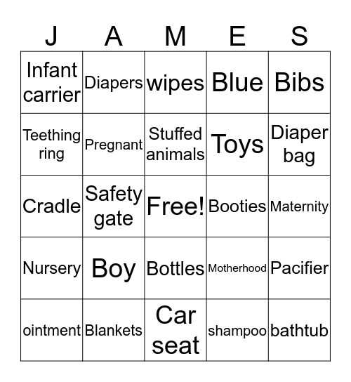 BABY BINGO Card