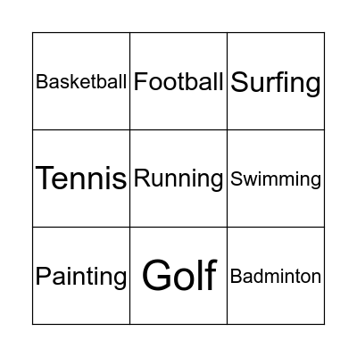 IMPROVE YOUR SPEAKING - BINGO 6 Bingo Card