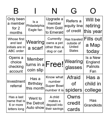 Fun Friday Bingo Card