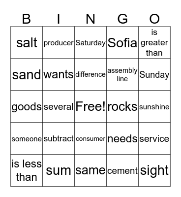 2nd Grade Bingo 1-26-18 Bingo Card
