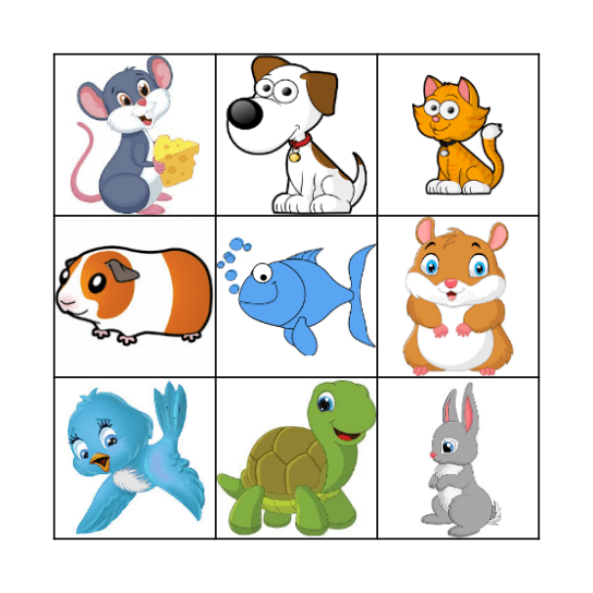 Pet Bingo Card