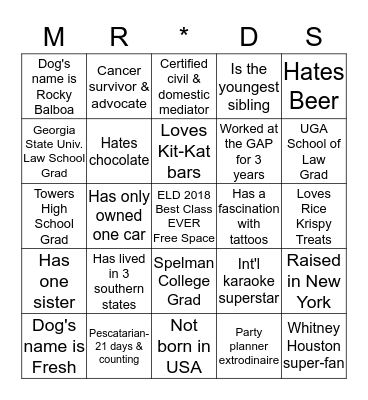 So You Think You Know Us... Miracle & Denienne's "Bingo-duction" Bingo Card