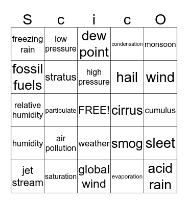 SCIEO Bingo Card