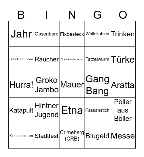 Wählt Die PARTEI - Sie ist sehr gut Bingo Card