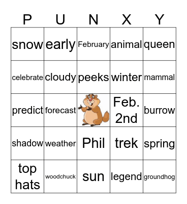 GROUNDHOG DAY BINGO Card