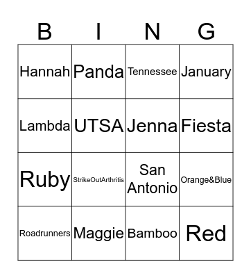 AOII Fiesta Bingo Card
