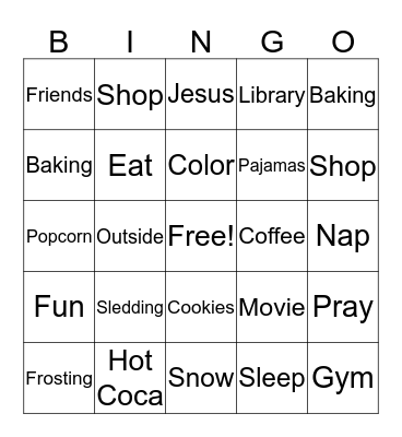 Covenant Care  Bingo Card
