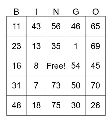 MISMA PAPARAZZI BINGO Card