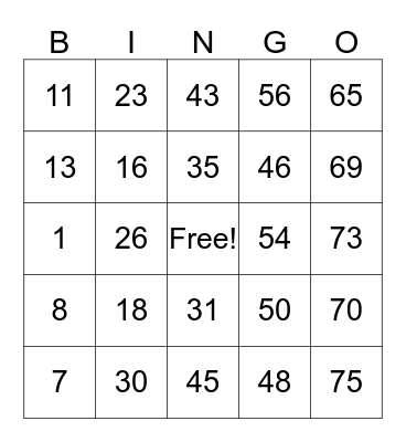 MISMA PAPARAZZI BINGO Card