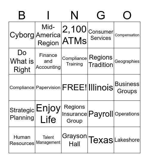 Round 5 Bingo Card