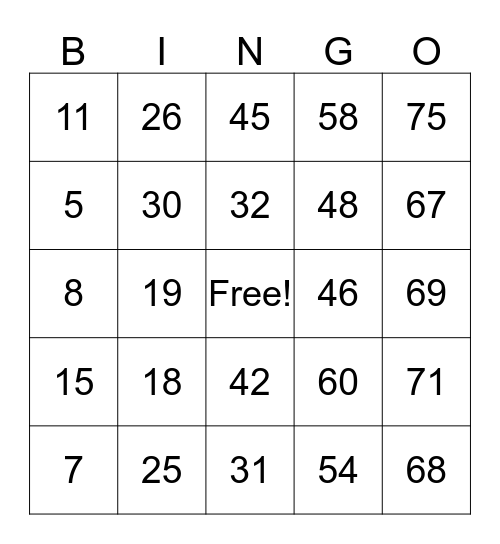 MISMA PAPARAZZI BINGO Card