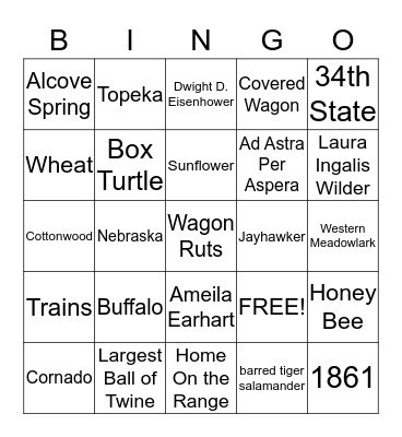 Kansas Day Bingo Card