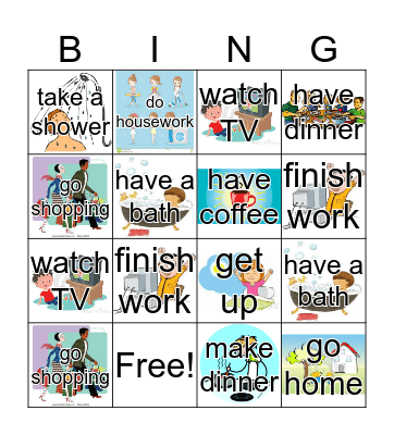 Daily Routines Bingo Card