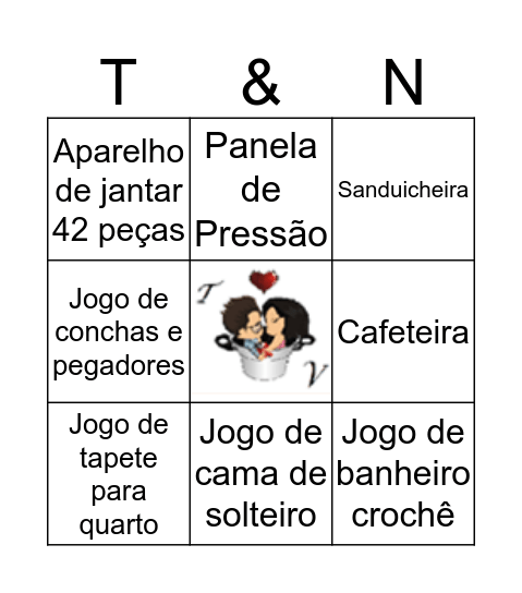 Chá dos Noivos Bingo Card