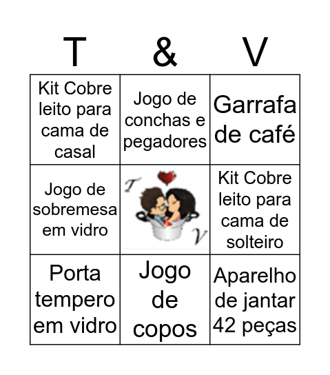 Chá dos Noivos Bingo Card