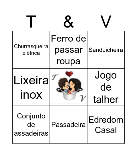 Chá dos Noivos Bingo Card