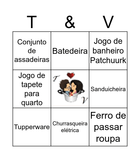 Chá dos Noivos Bingo Card