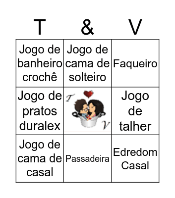 Chá dos Noivos Bingo Card