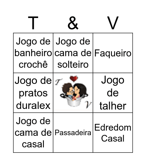 Chá dos Noivos Bingo Card