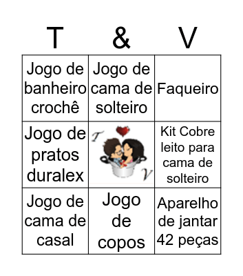 Chá dos Noivos Bingo Card