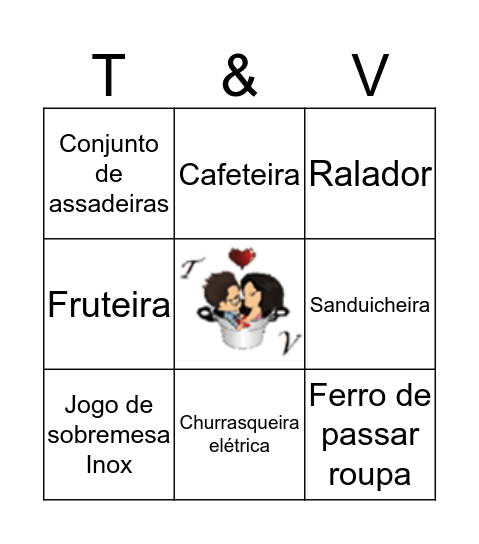 Chá dos Noivos Bingo Card