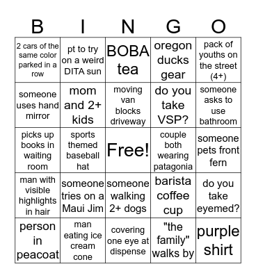 SPXPDBINGO! Bingo Card