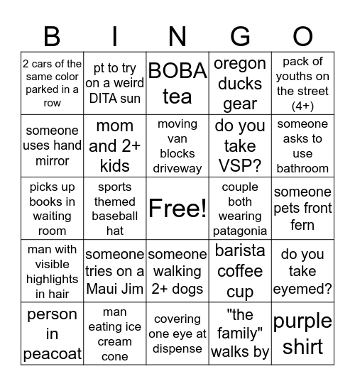 SPXPDBINGO! Bingo Card