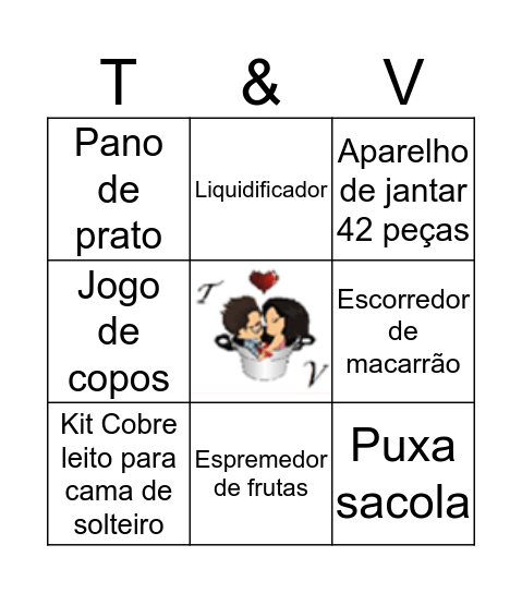 Chá dos Noivos Bingo Card