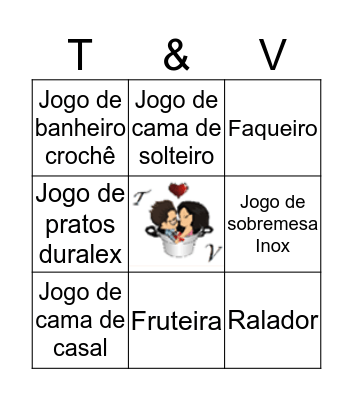 Chá dos Noivos Bingo Card