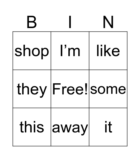 Yellow 1 Bingo Card