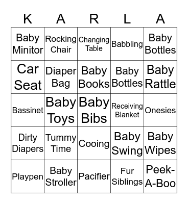 BABY BINGO Card
