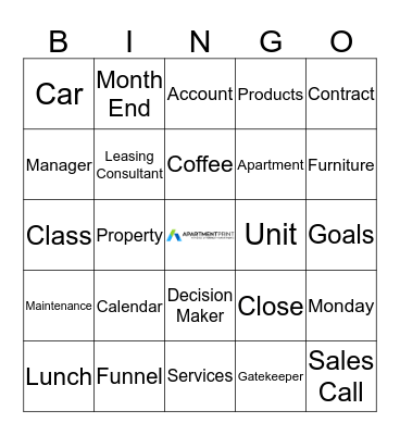 Selling and Networking Bingo Card