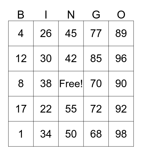 C R M A  5 3 Bingo Card
