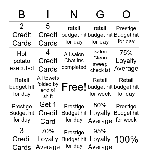 ULTA BINGO Week 1 Bingo Card
