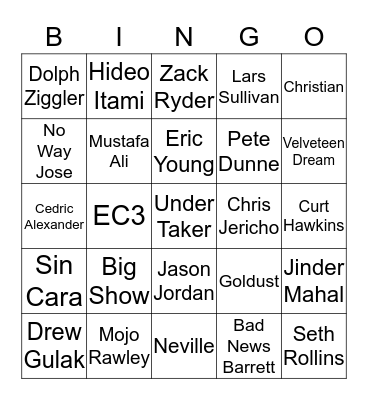 ROYAL RUMBLE BINGO - MEN'S Bingo Card